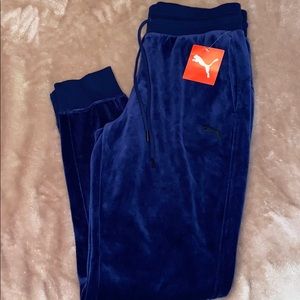 Women’s Puma Blue Velour Trackpants